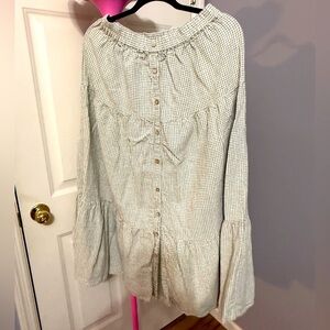 Women's Tan and Cream Gingham Skirt